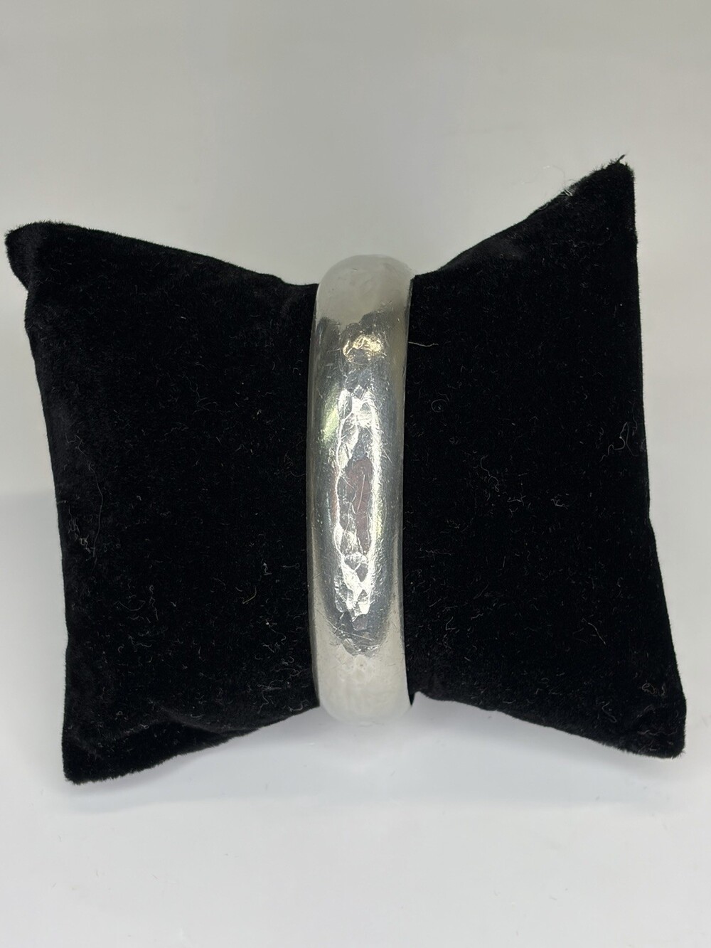 Vintage Chamberlin Pewter Hammered Cuff Bracelet Heavy 29.7g Statement Bangle